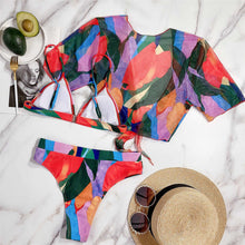 Load image into Gallery viewer, colorful three piece swimsuit set