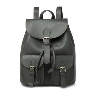 retro leather travel backpack
