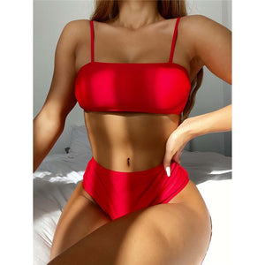 RED SWIMSUIT SET
